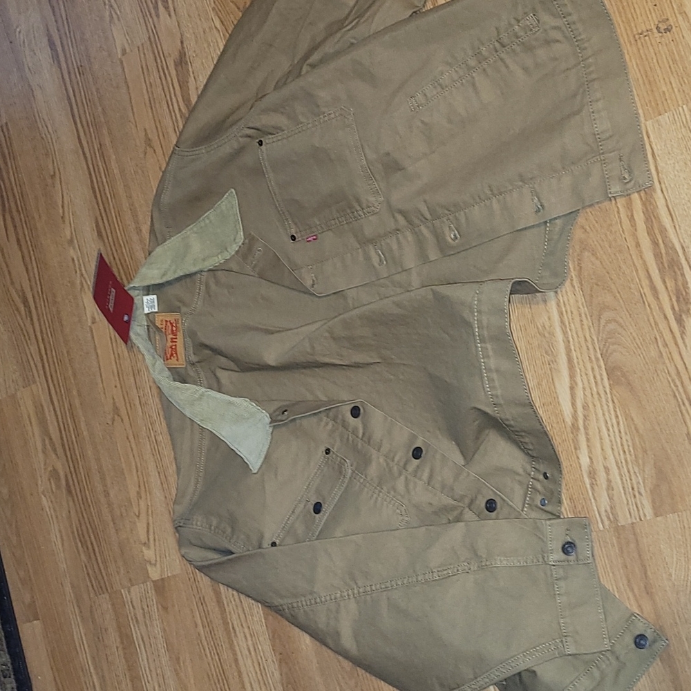 New Corduroy collared Levi's tan denim jacket sizes XL, XXL and XXXL - Picture 7 of 8
